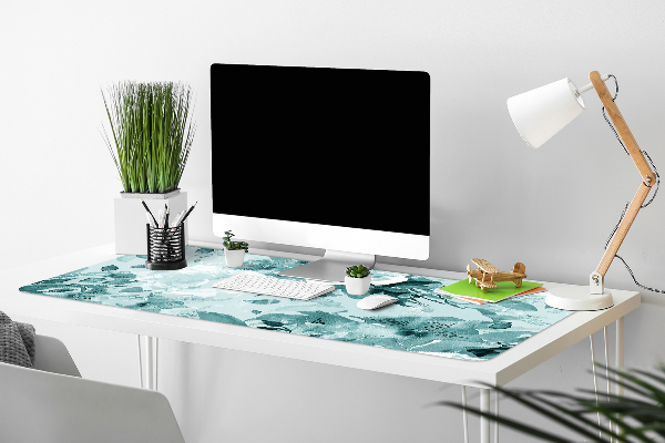 Protège bureau Fleurs bleues