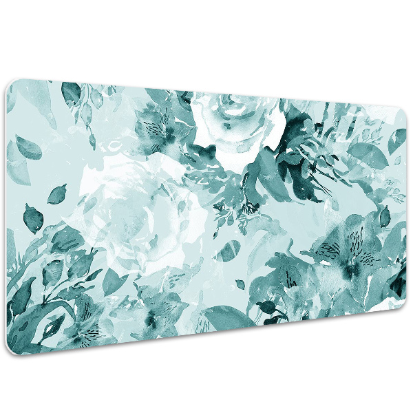 Protège bureau Fleurs bleues