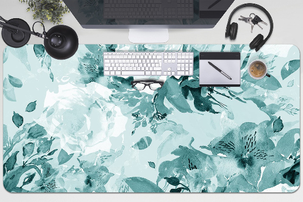 Protège bureau Fleurs bleues