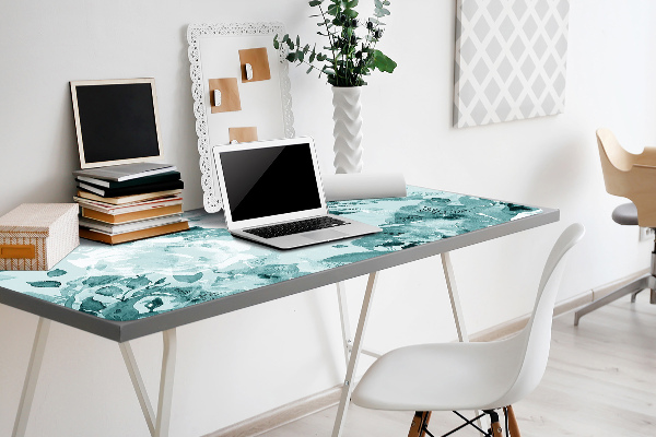 Protège bureau Fleurs bleues