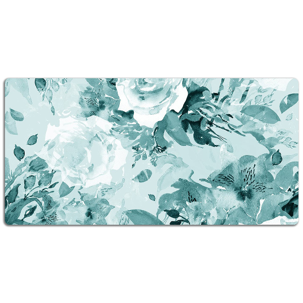 Protège bureau Fleurs bleues