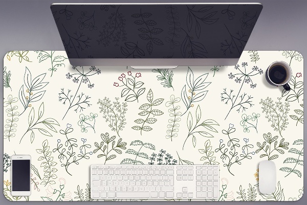 Sous-main bureau Feuilles vertes