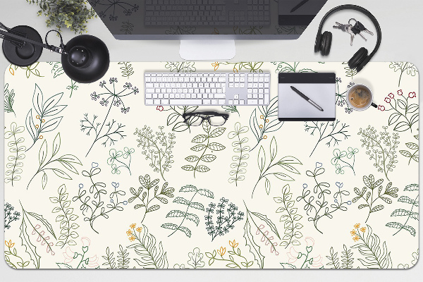 Sous-main bureau Feuilles vertes
