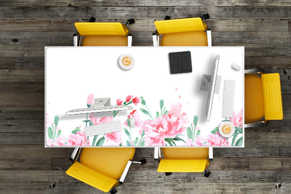 Sous main de bureau Fleurs roses