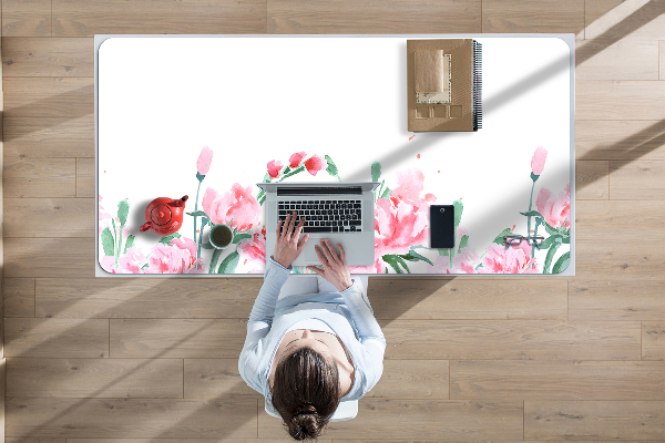Sous main de bureau Fleurs roses