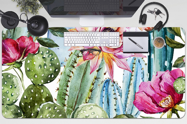 Sous-main bureau Cactus colorés