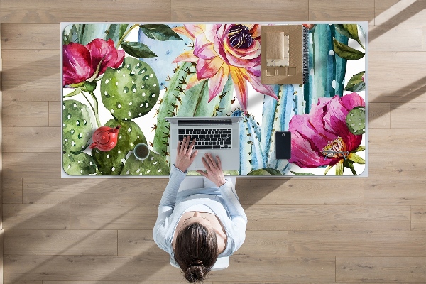 Sous-main bureau Cactus colorés