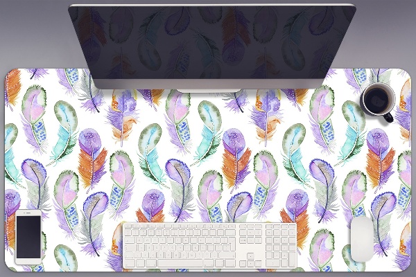 Tapis de bureau Plumes colorées