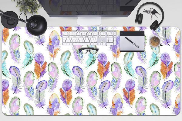 Tapis de bureau Plumes colorées