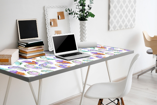 Tapis de bureau Plumes colorées