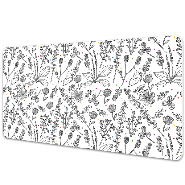 Tapis de bureau Fleurs et points