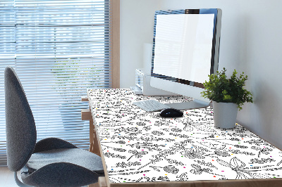 Tapis de bureau Fleurs et points