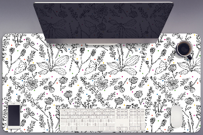 Tapis de bureau Fleurs et points