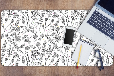 Tapis de bureau Fleurs et points