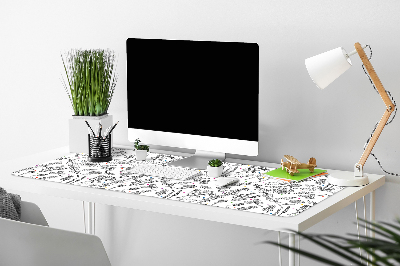 Tapis de bureau Fleurs et points