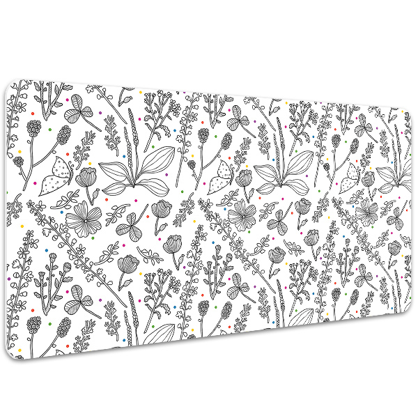 Tapis de bureau Fleurs et points
