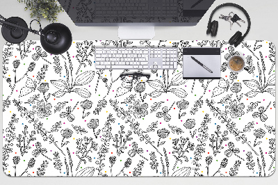 Tapis de bureau Fleurs et points