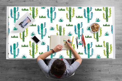 Sous-main bureau Cactus peints