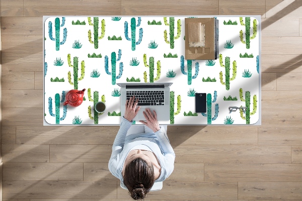 Sous-main bureau Cactus peints