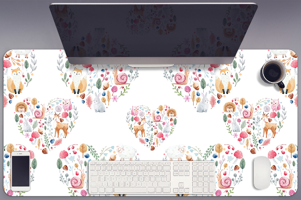 Sous-main bureau Coeur de la lapin de renard