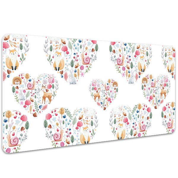 Sous-main bureau Coeur de la lapin de renard
