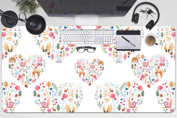 Sous-main bureau Coeur de la lapin de renard