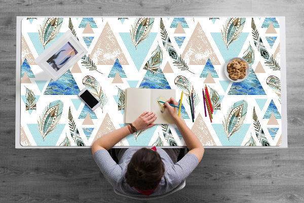 Sous-main bureau Triangles et plumes