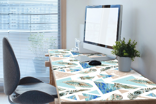 Sous-main bureau Triangles et plumes