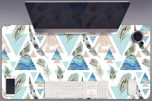 Sous-main bureau Triangles et plumes