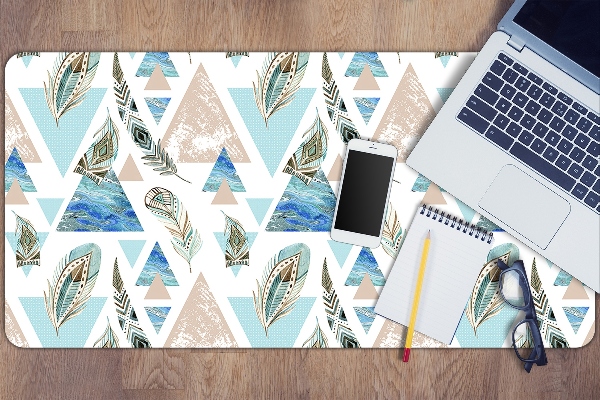 Sous-main bureau Triangles et plumes