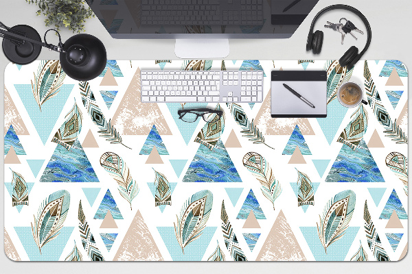 Sous-main bureau Triangles et plumes