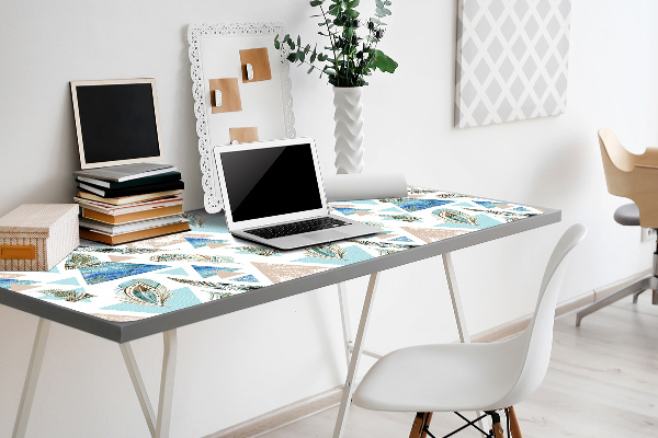 Sous-main bureau Triangles et plumes