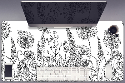 Sous main de bureau Croquis de fleurs