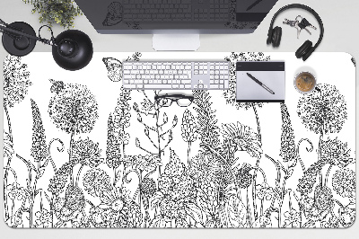 Sous main de bureau Croquis de fleurs