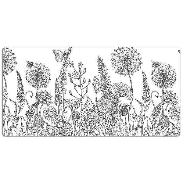 Sous main de bureau Croquis de fleurs