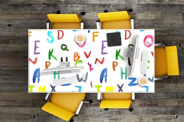 Tapis de bureau Lettres colorées