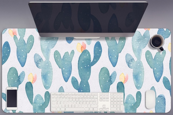 Sous-main bureau Cactus peints
