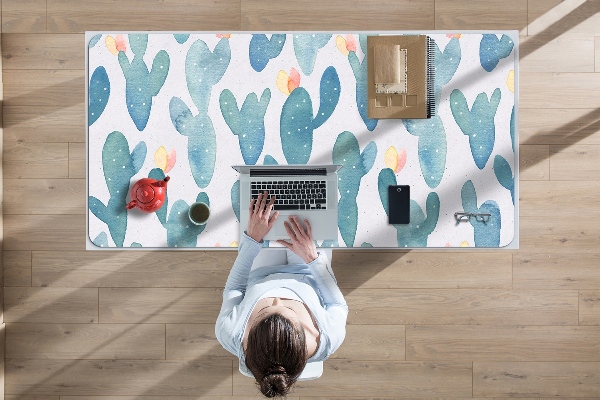 Sous-main bureau Cactus peints