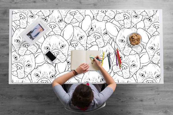 Sous main de bureau Chien bulldog
