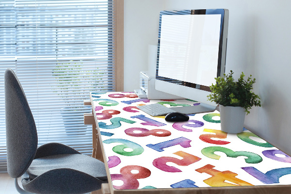 Sous-main bureau Lettres colorées