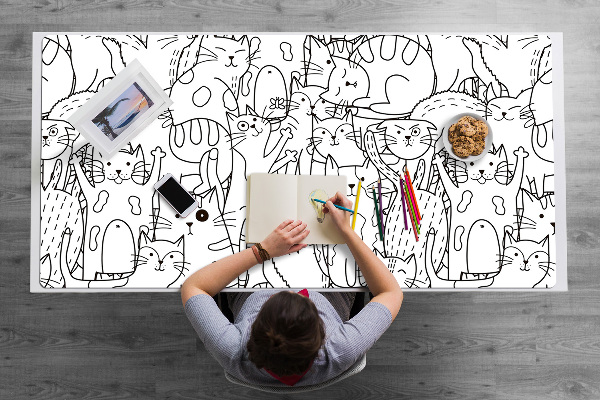 Sous-main bureau Chats de style doodle