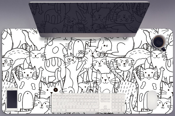 Sous-main bureau Chats de style doodle