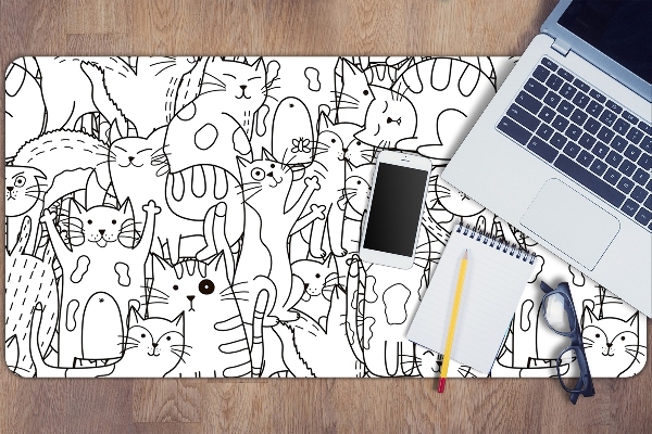 Sous-main bureau Chats de style doodle