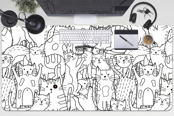 Sous-main bureau Chats de style doodle