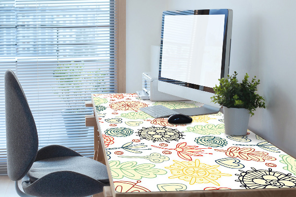 Sous-main bureau Fleurs et coeurs