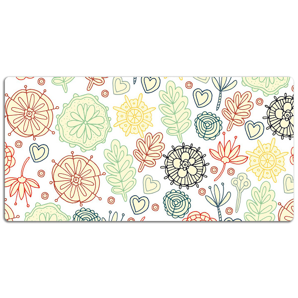Sous-main bureau Fleurs et coeurs