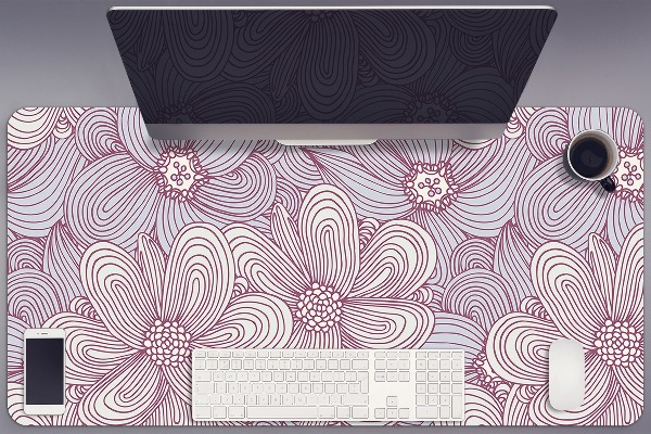 Sous main de bureau Fleurs Doodle