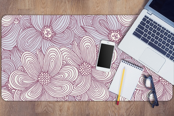 Sous main de bureau Fleurs Doodle