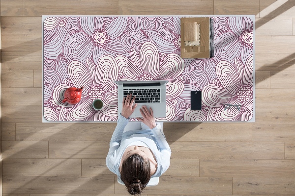 Sous main de bureau Fleurs Doodle