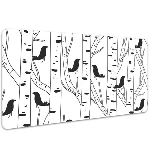 Sous-main bureau Oiseaux et arbres